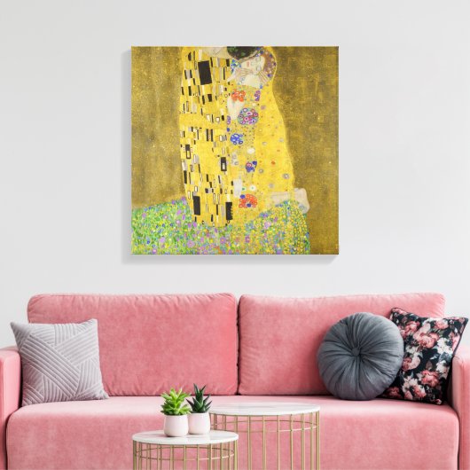 Gustav Klimt - The Kiss Canvas Afdruk (Insitu (Woonkamer))