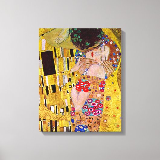 Gustav Klimt - The Kiss Canvas Afdruk (Voorkant)
