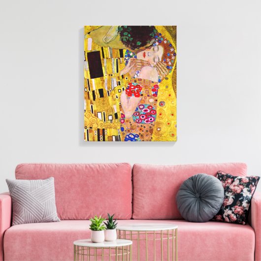 Gustav Klimt - The Kiss Canvas Afdruk (Insitu (Woonkamer))