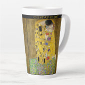 Gustav Klimt – The Kiss – Custom Text Latte Mok (Rechterhoek)