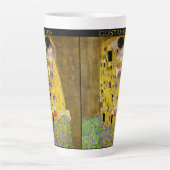 Gustav Klimt – The Kiss – Custom Text Latte Mok (Voorkant)