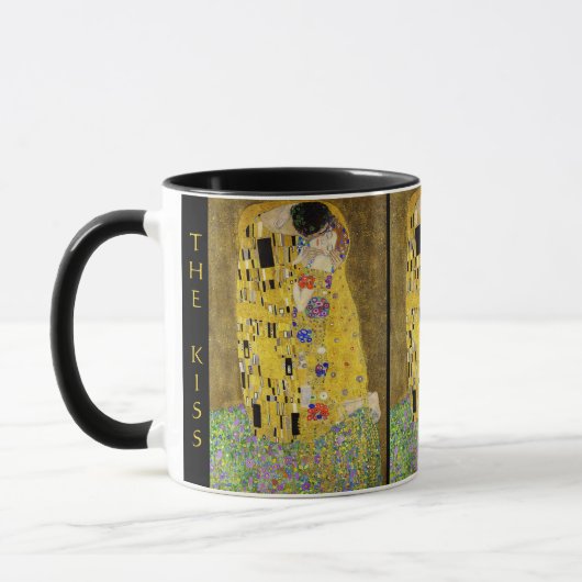 Gustav Klimt – The Kiss – Custom Text Mok (Links)