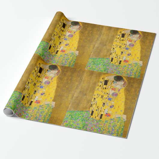 Gustav Klimt The Kiss Fine Art Cadeaupapier (Uitgerold)