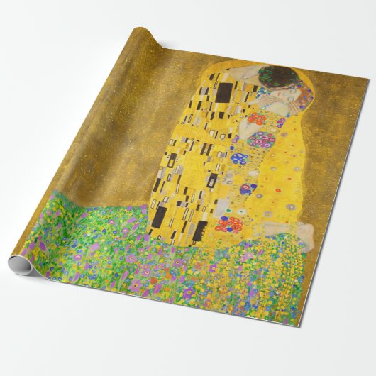 Gustav Klimt The Kiss Fine Art Cadeaupapier (Uitgerold)