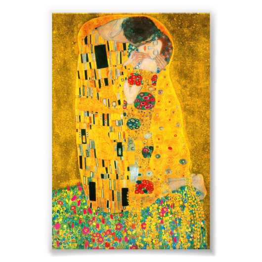 Gustav Klimt The Kiss Foto Afdruk (Voorkant)