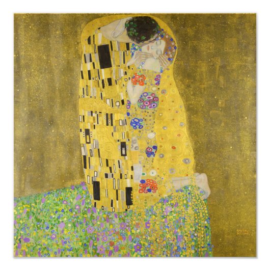 Gustav Klimt - The Kiss Foto Afdruk (Voorkant)
