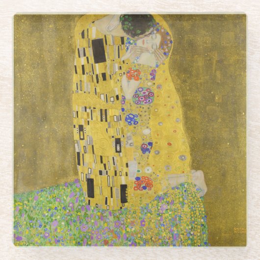 Gustav Klimt - The Kiss Glazen Onderzetter (Voorkant)