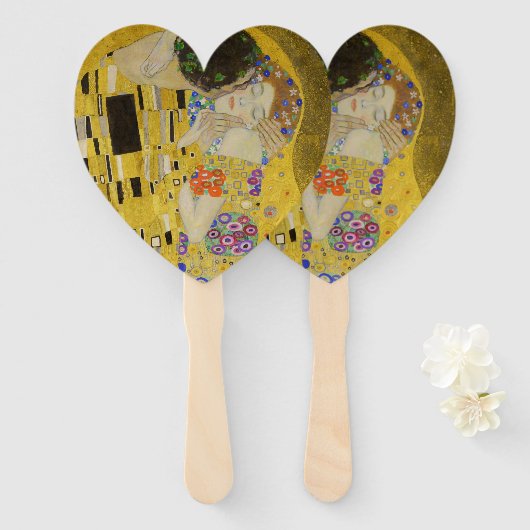 Gustav Klimt - The Kiss Handwaaier (Voorkant en achterkant)