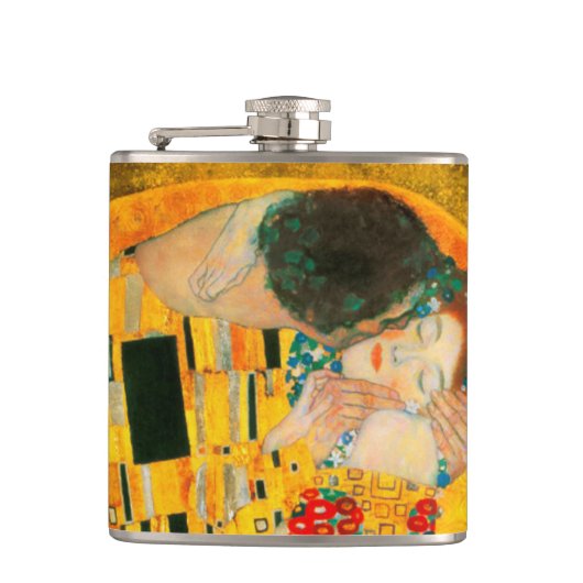 Gustav Klimt The Kiss Heupfles (Voorkant)