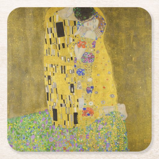 Gustav Klimt - The Kiss Kartonnen Onderzetters (Voorkant)