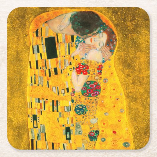 Gustav Klimt The Kiss Kartonnen Onderzetters (Voorkant)