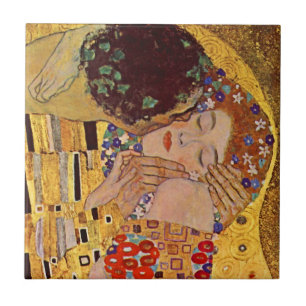 Gustav Klimt The Kiss  keramische Tegel Tegeltje
