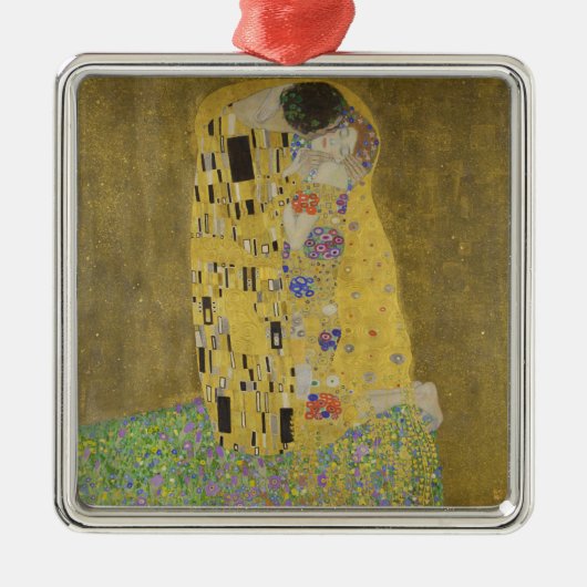 Gustav Klimt "The Kiss" Metalen Ornament (Voorkant)