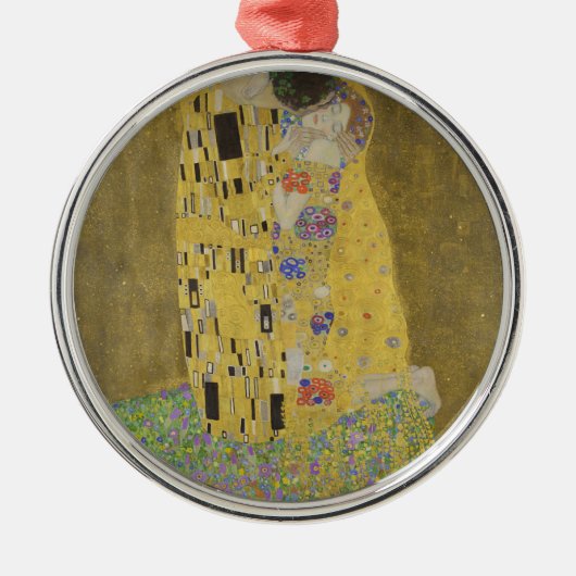 Gustav Klimt "The Kiss" Metalen Ornament (Voorkant)