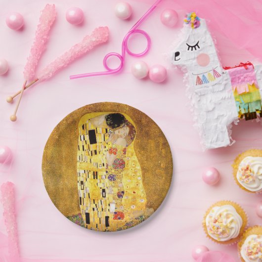 Gustav Klimt "The Kiss" Papieren Bordje (Feest)