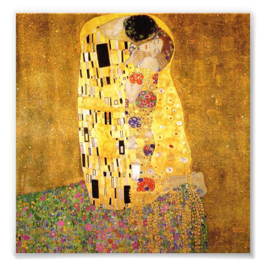Gustav Klimt The Kiss Print Foto Afdruk (Voorkant)