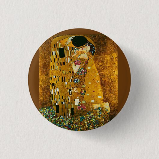 Gustav Klimt The Kiss Ronde Button 3,2 Cm (Voorkant)