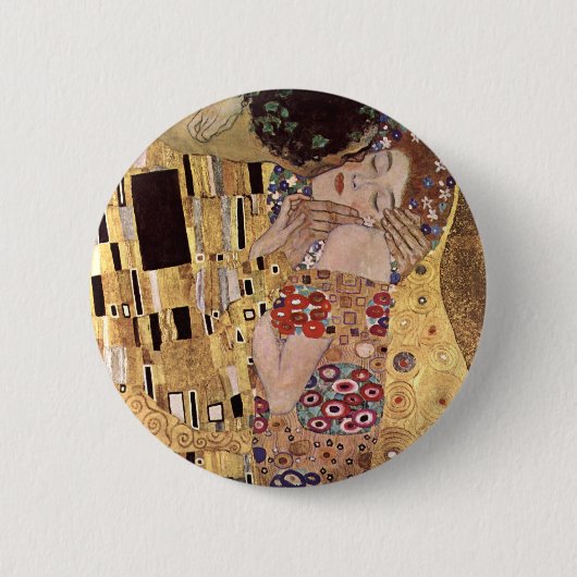 Gustav Klimt ~ the Kiss Ronde Button 5,7 Cm (Voorkant)