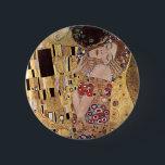 Gustav Klimt ~ the Kiss Ronde Button 5,7 Cm<br><div class="desc">Klimt 1862-1918,  Gustav,  Baumgarten bei Wien,  Oostenrijk</div>