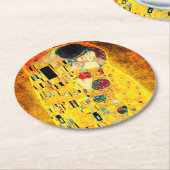 Gustav Klimt The Kiss Ronde Kartonnen Onderzetter (Gebogen)