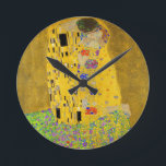 Gustav Klimt The Kiss Ronde Klok<br><div class="desc">De Kus geschilderd door Gustav Klimt.</div>