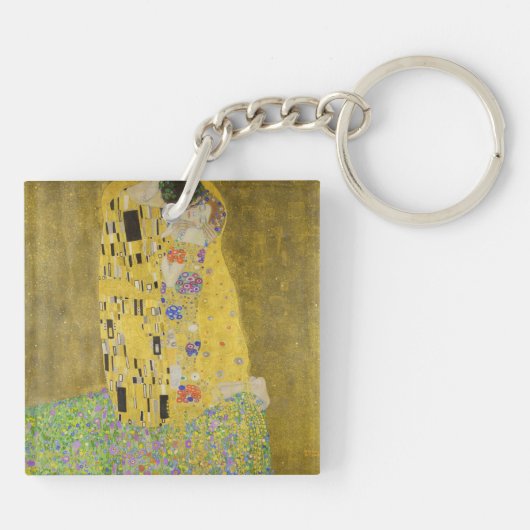Gustav Klimt - The Kiss Sleutelhanger (Achterkant)