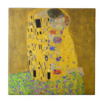 Gustav Klimt The Kiss Tegeltje<br><div class="desc">De Kus geschilderd door Gustav Klimt.</div>