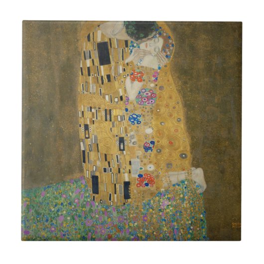 Gustav Klimt - The Kiss Tegeltje (Voorkant)
