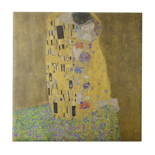 Gustav Klimt "The Kiss" Tegeltje (Voorkant)