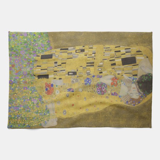 Gustav Klimt The Kiss Theedoek (Horizontaal)
