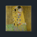 Gustav Klimt - The Kiss Vierkante Button 5,1 Cm<br><div class="desc">The Kiss / Der Kuss - Gustav Klimt in 1907-1908</div>