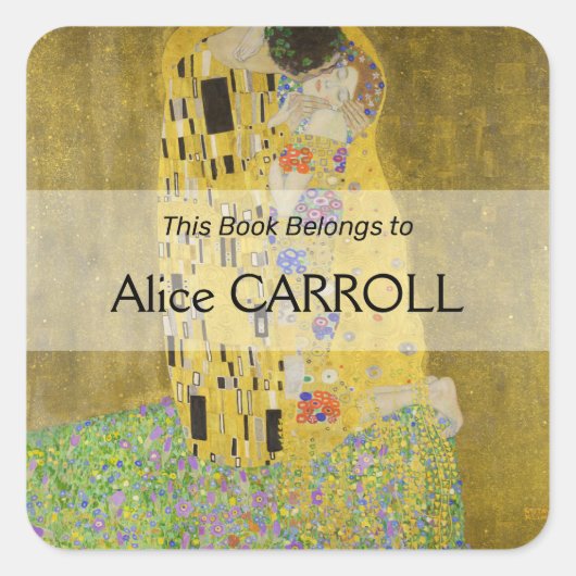 Gustav Klimt - The Kiss Vierkante Sticker (Voorkant)