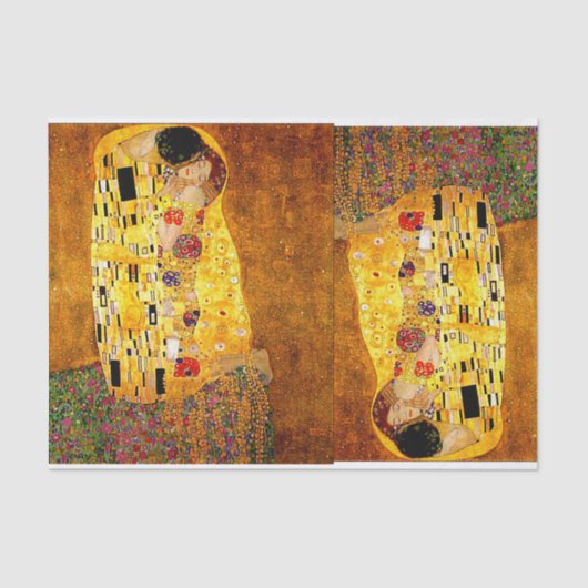 Gustav Klimt, The Kiss, weefselpapier Tissuepapier (Voorkant)