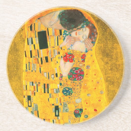 Gustav Klimt The Kiss Zandsteen Onderzetter (Voorkant)