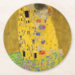 Gustav Klimt The Kiss Zazzle Ronde Kartonnen Onderzetter<br><div class="desc">De Kus geschilderd door Gustav Klimt.</div>
