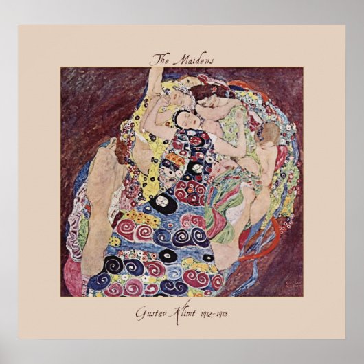 Gustav Klimt The Maidens 1912-1913 Poster Print (Voorkant)