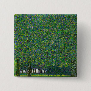 Gustav Klimt - The Park Vierkante Button 5,1 Cm