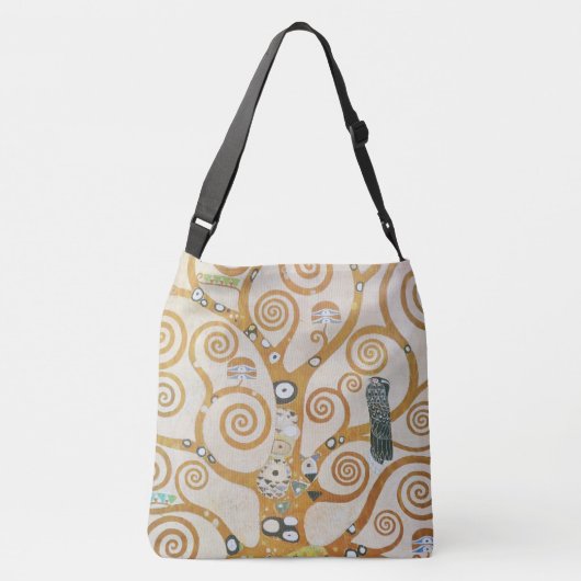 Gustav Klimt The Tree Art , nieuveau Crossbody Tas (Achterkant)