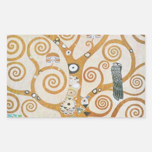 Gustav Klimt The Tree Art , nieuveau Rechthoekige Sticker (Voorkant)