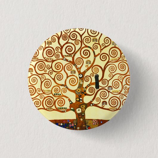 Gustav Klimt The Tree of Life Fine Art Ronde Button 3,2 Cm (Voorkant)