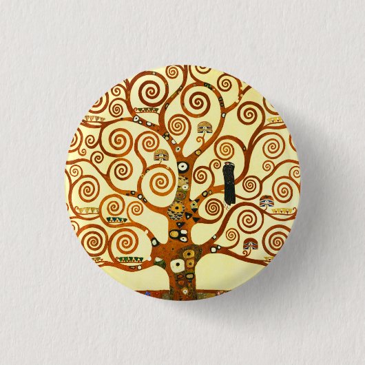 Gustav Klimt The Tree of Life Fine Art Ronde Button 3,2 Cm (Voorkant)