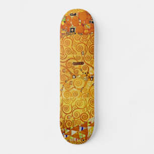 Gustav Klimt Tree Nouveau Art Print Skateboard