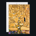 Gustav Klimt Tree of Life Aankondiging<br><div class="desc">Kaart met de muurschildering van Gustav Klimt, The Stoclet Frieze (1905-1911). Het bestaat uit drie mozaïeken: De verwachting, Knight en de Embrace. Een mooie vrouw, een gouden boom, en twee geliefden in een omhelzing zijn afgebeeld. Een prachtig cadeau voor fans van Art Nouveau en Oostenrijkse kunst.</div>