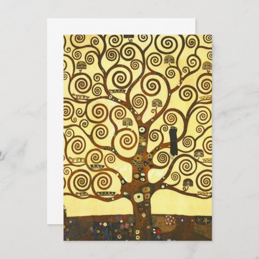 Gustav Klimt Tree of Life Invitations Kaart (Voorkant / Achterkant)