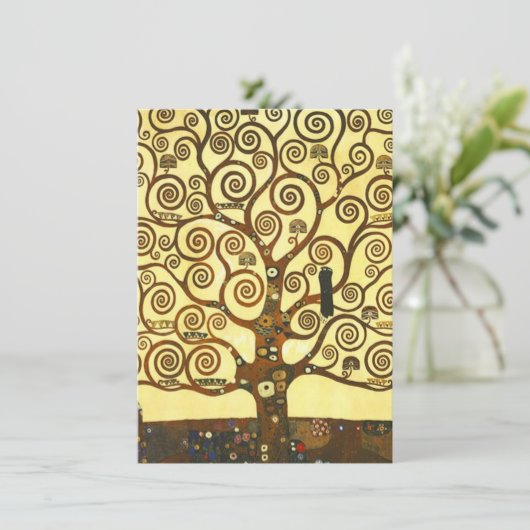 Gustav Klimt Tree of Life Invitations Kaart (Staand voorkant)