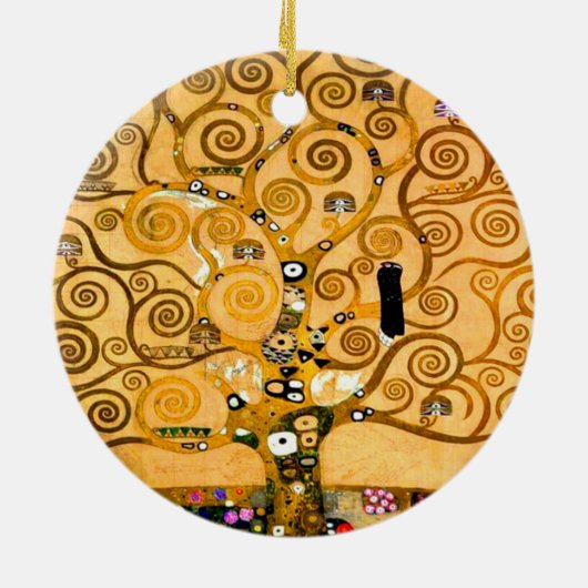 Gustav Klimt Tree of Life Keramisch Ornament (Achterkant)