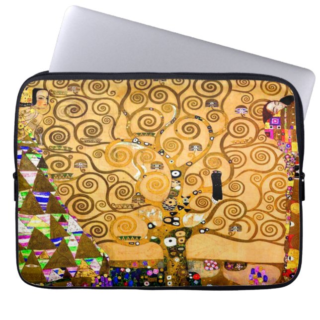 Gustav Klimt Tree of Life Laptop Sleeve (Voorkant)