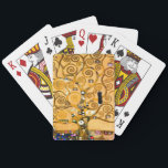 Gustav Klimt Tree of Life Pokerkaarten<br><div class="desc">Spelkaarten met de muurschildering van Gustav Klimt,  de Stoclet Frieze (1905-1911). Het bestaat uit drie mozaïeken: De verwachting,  Knight en de Embrace. Een mooie vrouw,  een gouden boom,  en twee geliefden in een omhelzing zijn afgebeeld. Een prachtig cadeau voor fans van Art Nouveau en Oostenrijkse kunst.</div>