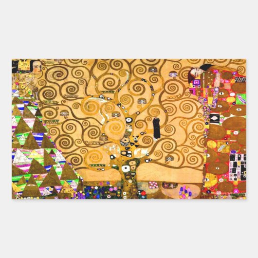 Gustav Klimt Tree of Life Rechthoekige Sticker (Voorkant)