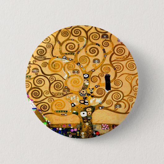 Gustav Klimt Tree of Life Ronde Button 5,7 Cm (Voorkant)